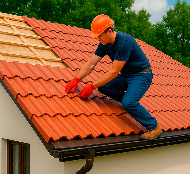 Кровля из керамической черепицы в Каслях