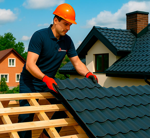 Кровля из металлочерепицы под ключ в Каслях