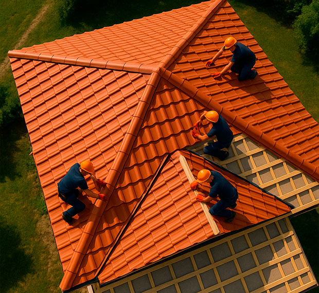 Монтаж 3-скатной крыши в Каслях