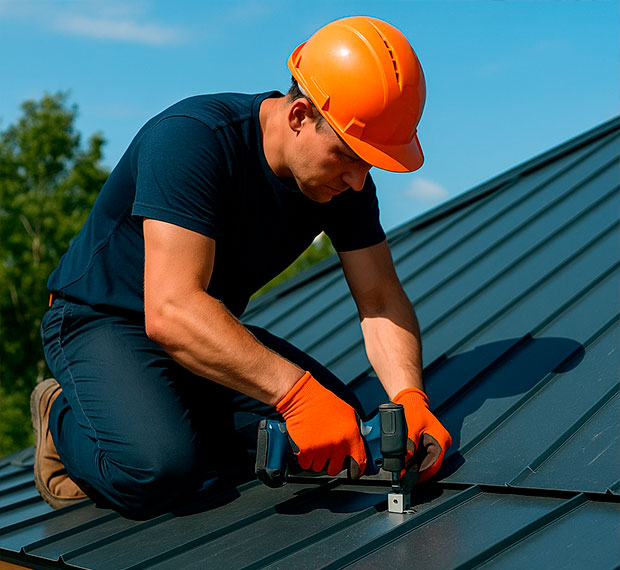 Ремонт металлической кровли в Каслях