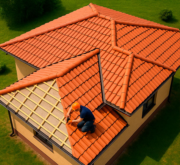 Установка сложной кровли в Каслях